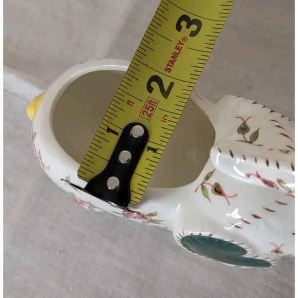 Vintage Lefton Ceramic Pottery Floral Patchwork Elephant Planter Roses Japanese - Picture 10 of 10